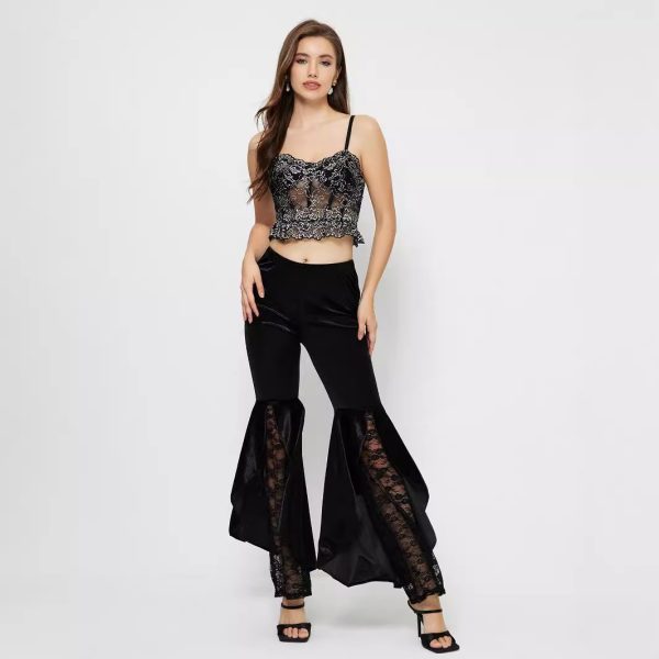 Women's Elegant Lace Casual Bell-bottom Pants - Image 5