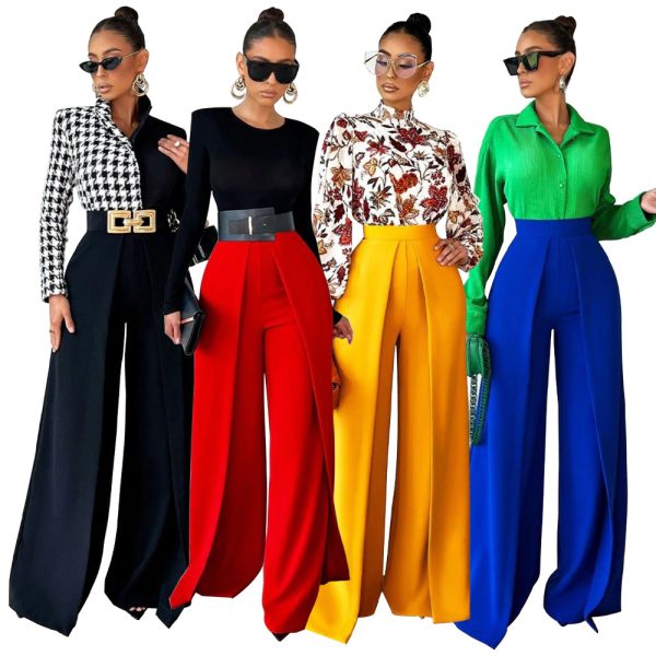 Loose Slimming Wide-leg Pants Solid Color Straight Fashion Casual Pants - Image 2