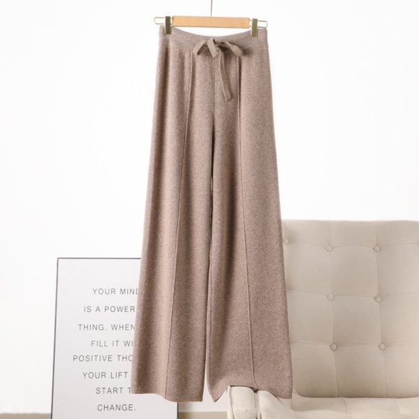 New High Waist Outer Wear Thick Wool Knitted Trousers Drape - Image 4