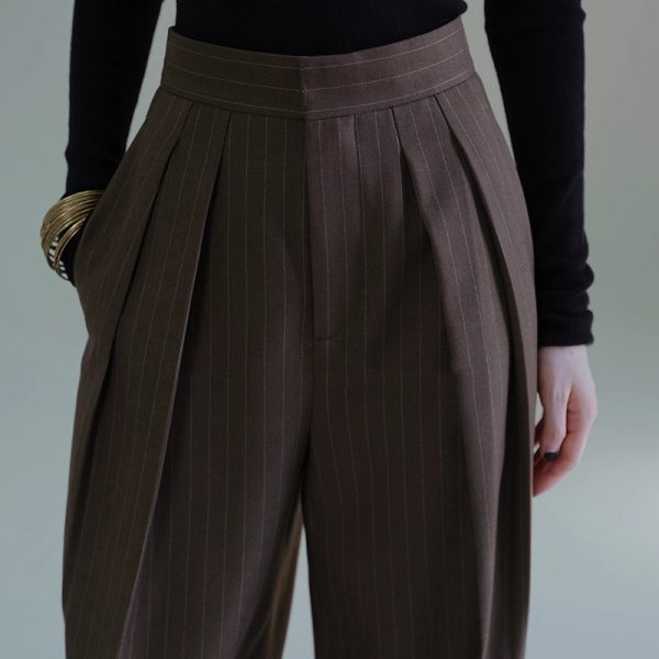 All-matching Striped Suit Pants For Women Autumn And Winter - Image 4