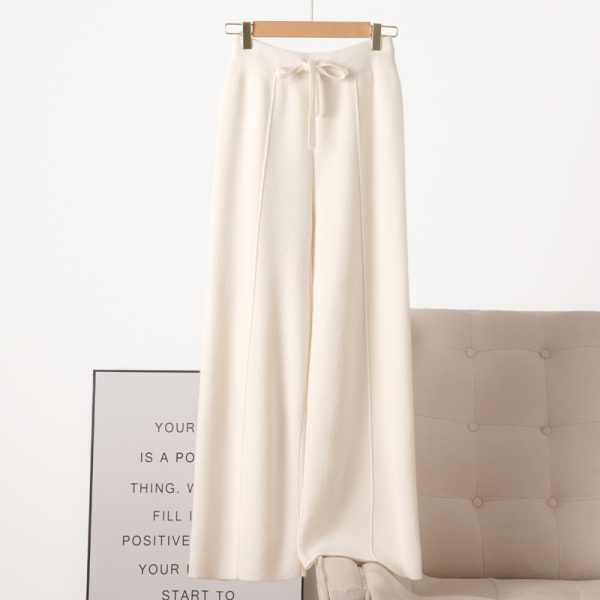 New High Waist Outer Wear Thick Wool Knitted Trousers Drape - Image 6