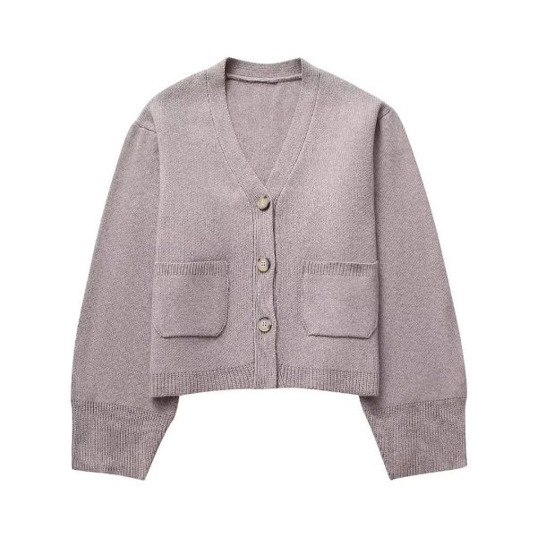 Women's Fashion Simple Style Knitted Jacket - Image 3