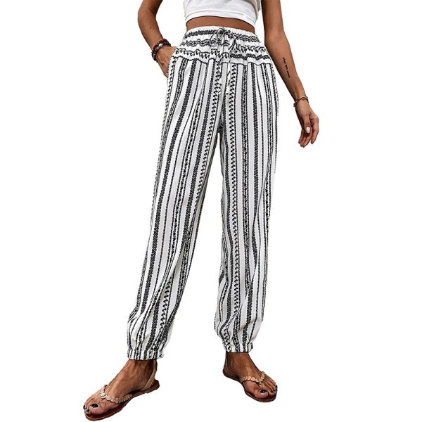 Striped Floral Print Casual Jumpsuit Women - Image 5