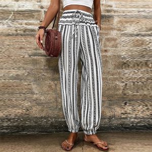Striped Floral Print Casual Jumpsuit Women