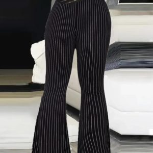 Ladies' Solid Color Hollow Out Fashionable Slim Fit And Slimming High Waisted Pants