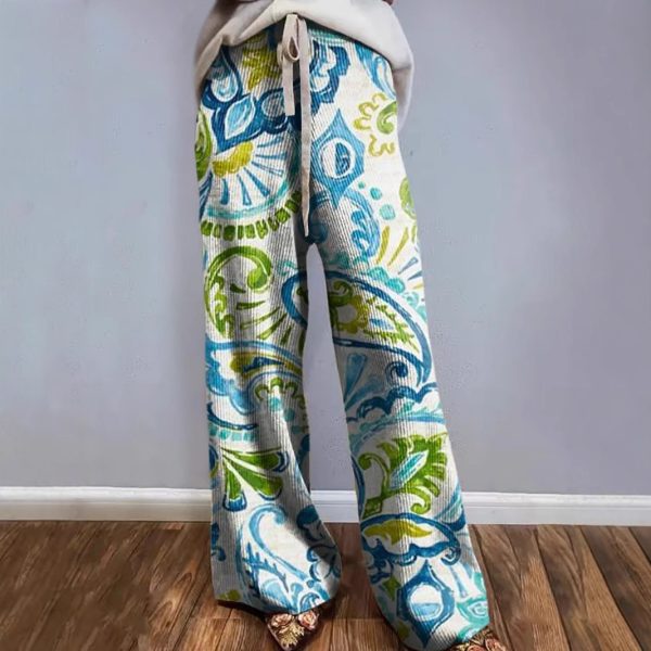 D Printed European And American Leisure Wide Leg Sports European And American Trousers - Image 4