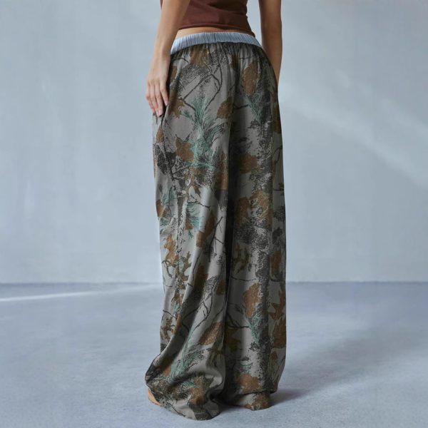 Loose Casual Camouflage Wide Leg Trousers For Women - Image 3