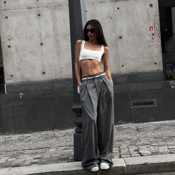 New Street Temperament Wild Lace Loose Suit Trousers - Image 2