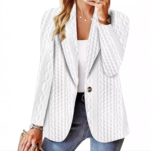 Autumn And Winter Fashion All-matching Solid Color One Button Suit Coat For Women - Image 5