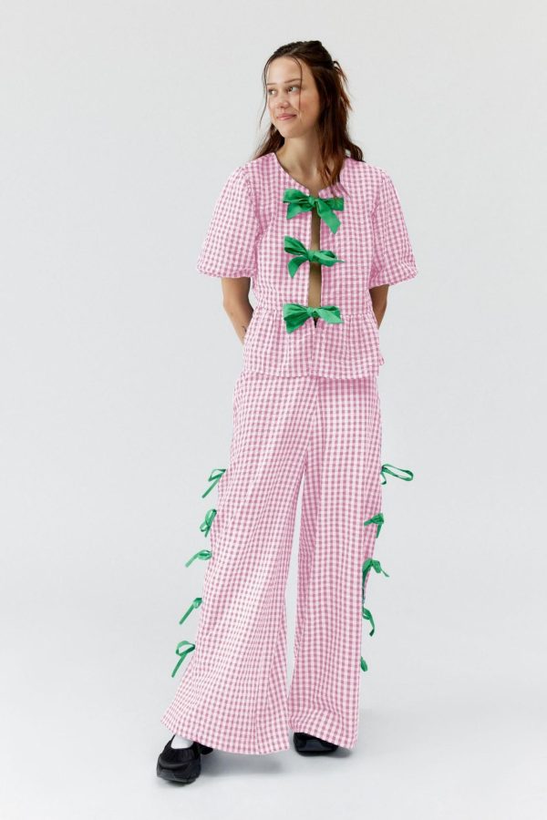 Women's Plaid Trousers Fashionable With Side-slit - Image 9