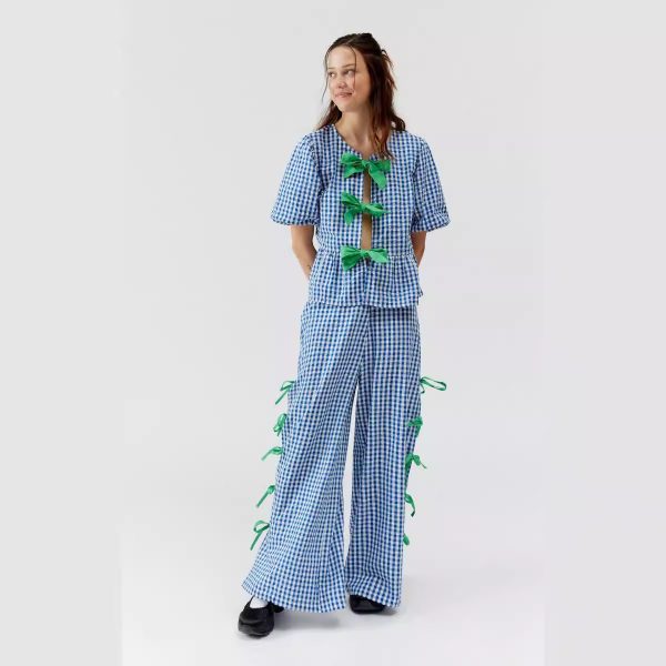 Women's Plaid Trousers Fashionable With Side-slit - Image 2