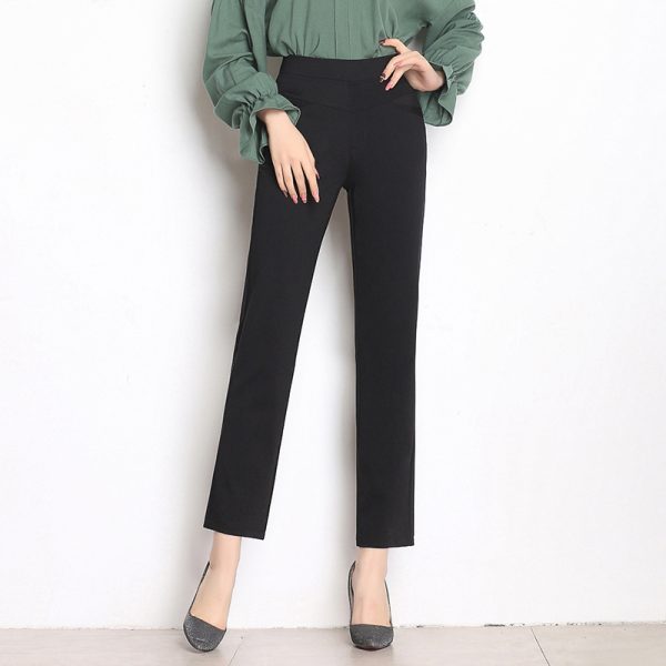 High Waist Knit Four-sided Stretch Straight - Image 7
