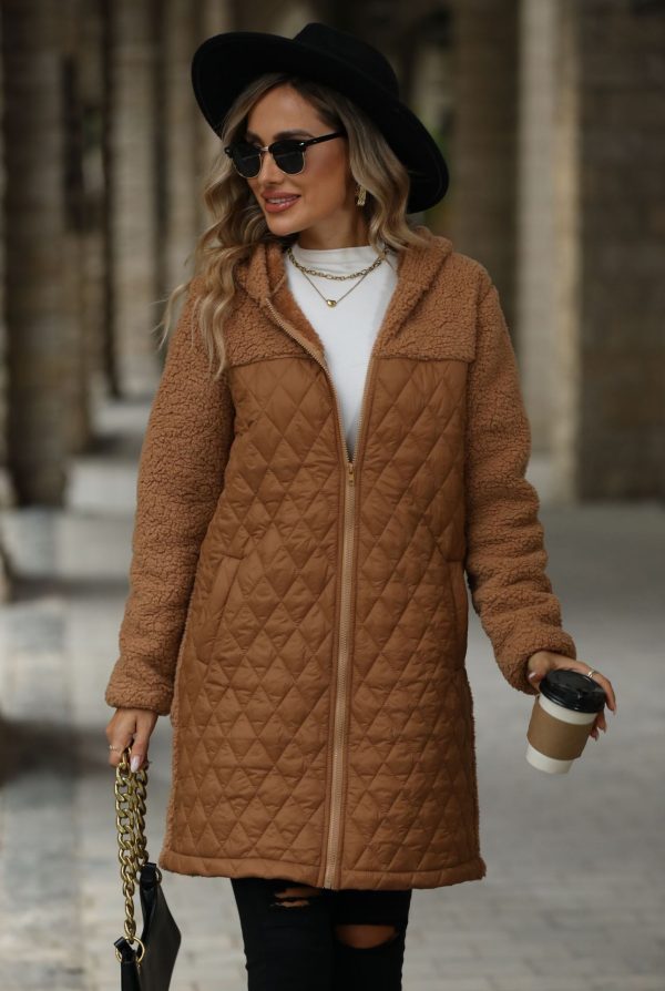 Women's Fashion Hooded Zipper Plush Coat - Image 5