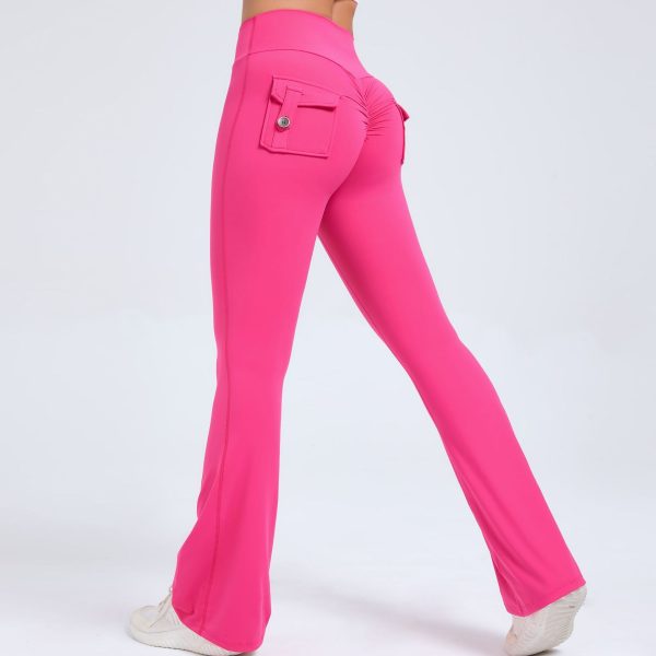 Hip Lifting Yoga Bell-bottom Pants Fitness Sports Wide Legs High Waist - Image 8