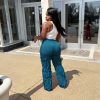 Women's Mesh Wavy Ruffled Loose High Waist Wide Leg Trousers - Image 6