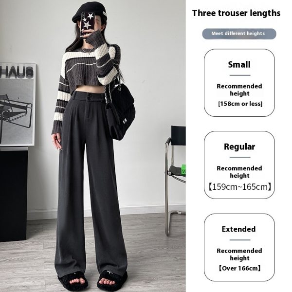 White Corduroy Wide-leg Pants Women's Narrow Straight - Image 3