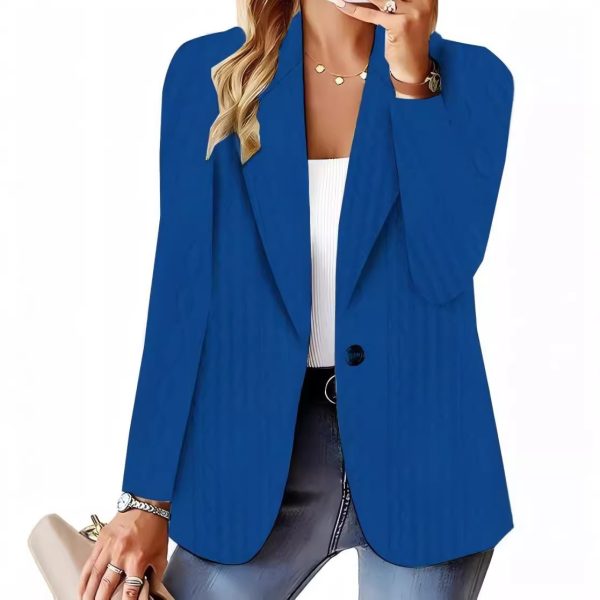 Autumn And Winter Fashion All-matching Solid Color One Button Suit Coat For Women - Image 2