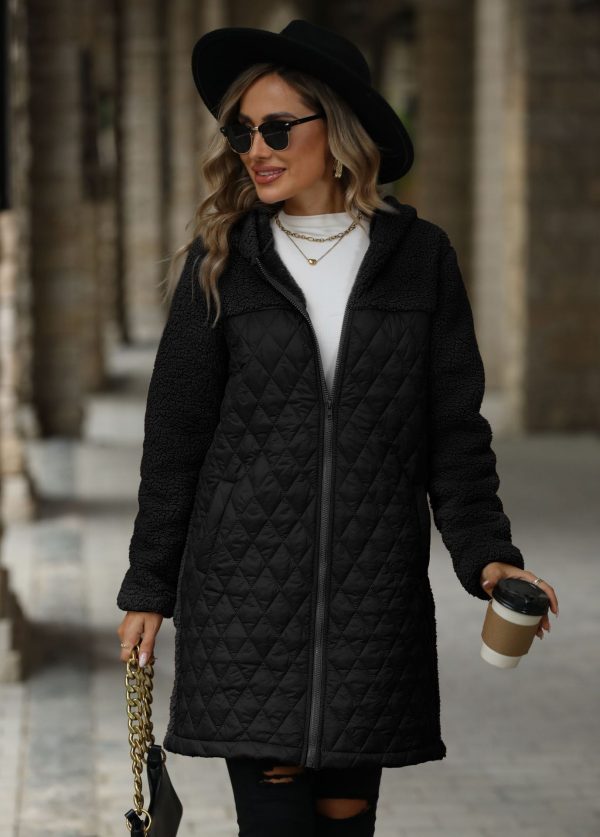 Women's Fashion Hooded Zipper Plush Coat - Image 7