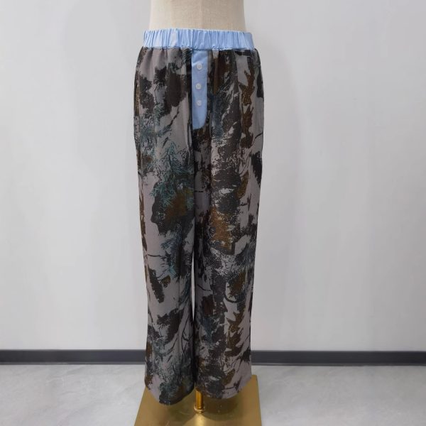 Loose Casual Camouflage Wide Leg Trousers For Women - Image 4
