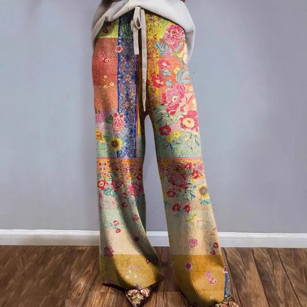 D Printed European And American Leisure Wide Leg Sports European And American Trousers - Image 5