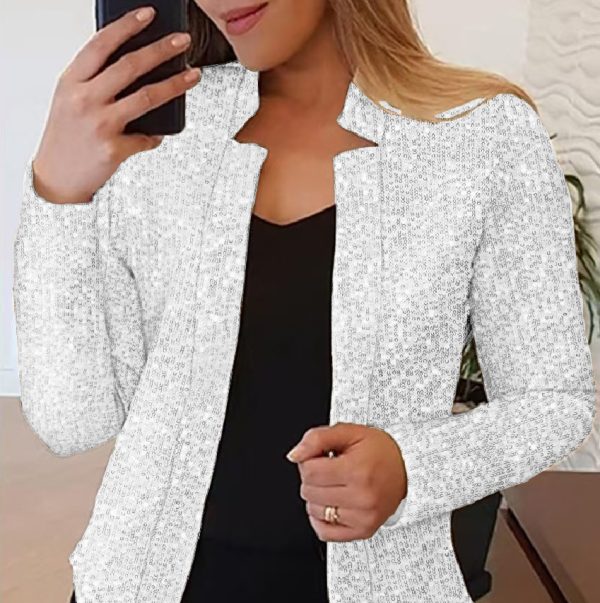 Women's Gold Color-blocking Sequin Short Chic - Image 7