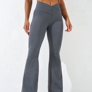 Cross Waisted Threaded Wide Leg Pants