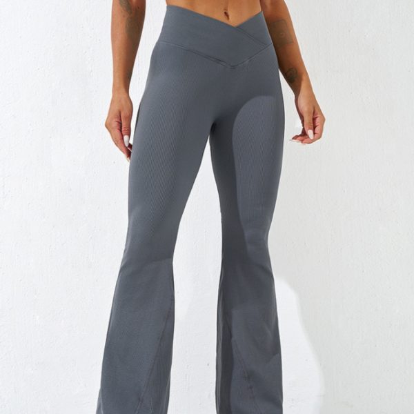 Cross Waisted Threaded Wide Leg Pants