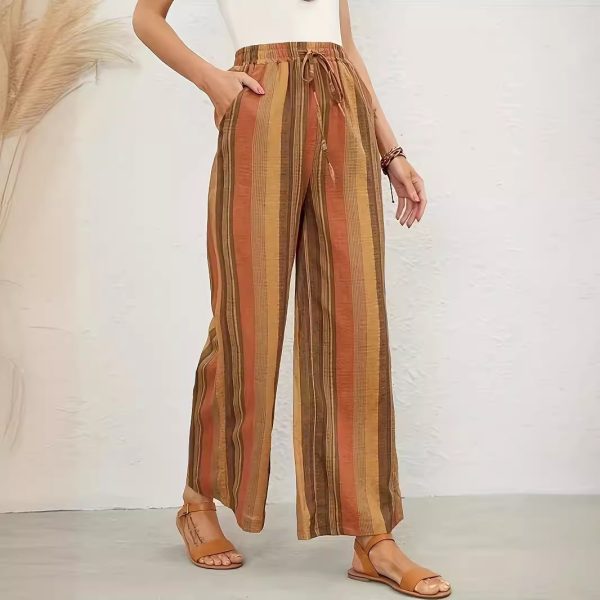 Striped Women's Loose Harem Pants Retro Artistic Thin - Image 3