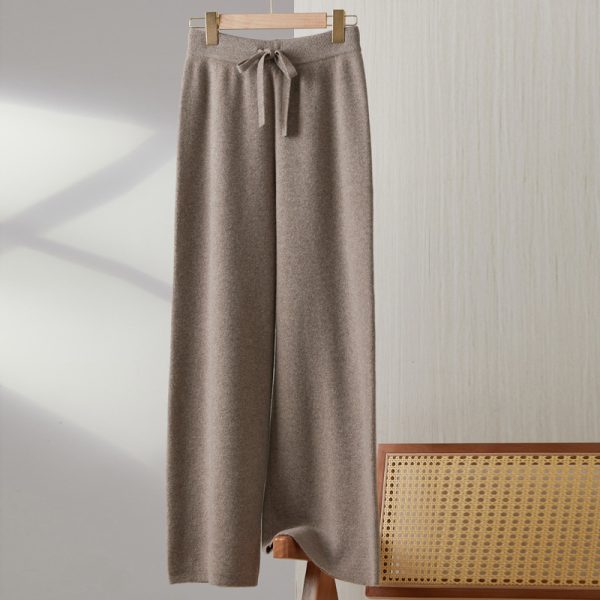 Women's Wool Knitted Wide-leg Pants Mop - Image 9