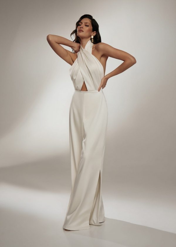 Sleeveless Halter Jumpsuit Sexy Halter Jumpsuit - Image 2