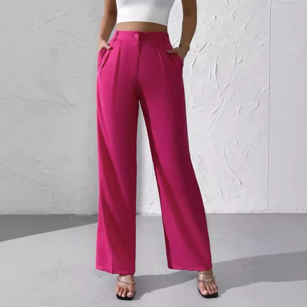 Women's Fashionable Elegant Solid Color Suit Pants - Image 3