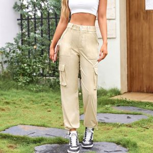 Wide Leg High Waist Casual Pants For Women