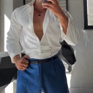 Loose Side Detail White Shirt