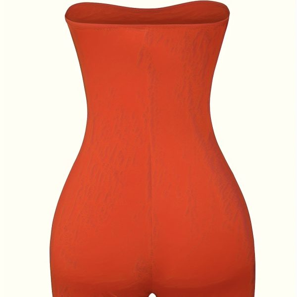 Ladies' Solid Color Off Shoulder Tight Fitting European And American Style Sexy And Hot, Showing Off Figure Fashionable Jumpsuit - Image 3