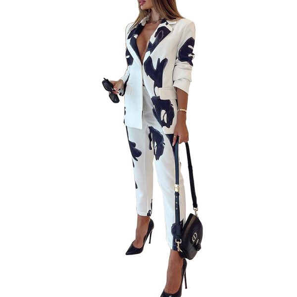 Professional Casual Elegant Business Suit Top Vintage Printed Suit - Image 6