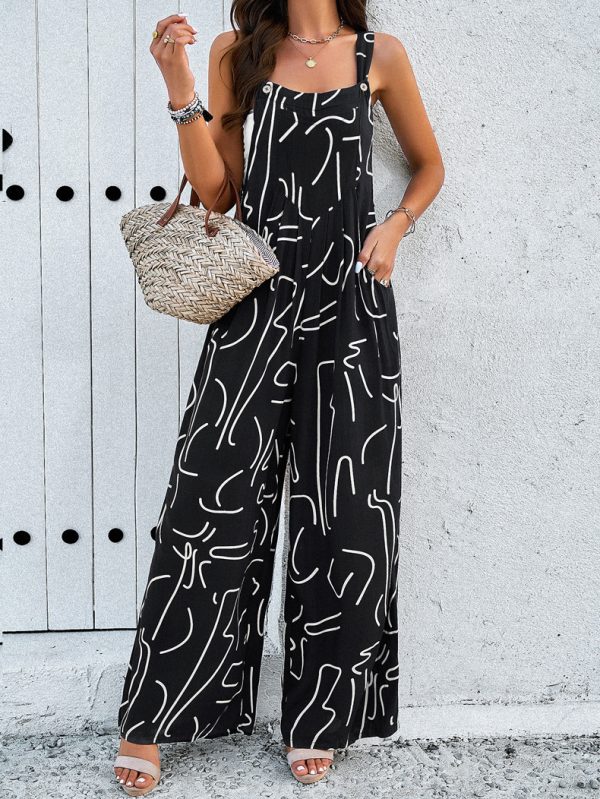 Women's Loose All-match Casual Printed Jumpsuit - Image 9