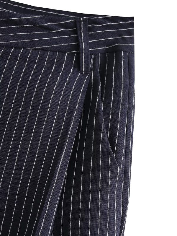 Striped Waist Slim Fit Casual Wide-leg Trousers - Image 5