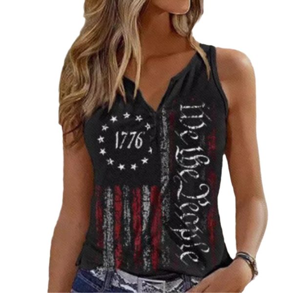 V-neck Buttons Sleeveless 3D Digital Casual Loose Vest - Image 5