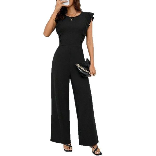 Women's High Waist Ruffles Wide Leg Jumpsuit - Image 6