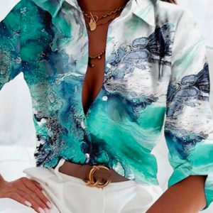 Women's Spring Summer Long Sleeve Casual Shirt
