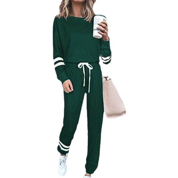 Women's Clothing Plus Size Loose-fitting Solid Color Long Sleeves Casual Suit - Image 3