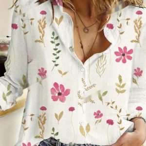 Women's Spring Summer Long Sleeve Casual Shirt