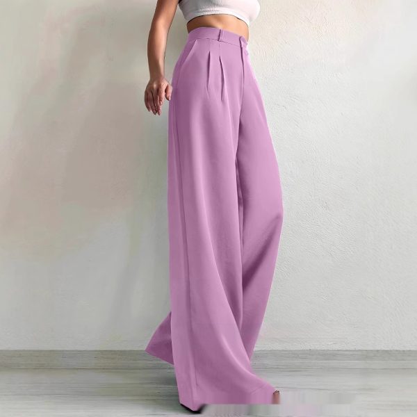 Elegant Solid Color High-grade Draping Formal Suit Trousers - Image 3