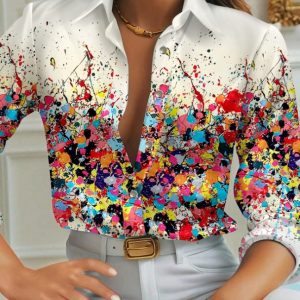 Women's Spring Summer Long Sleeve Casual Shirt