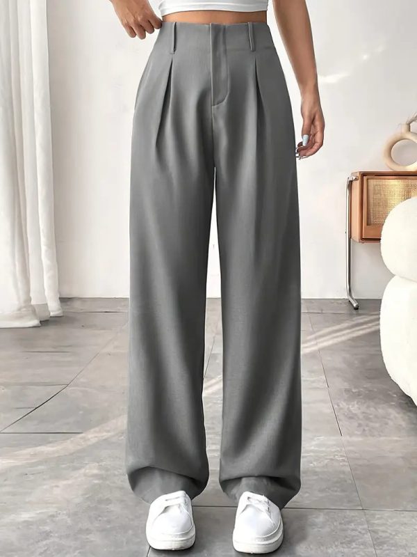 Autumn And Winter High Waist All-matching Wide Leg Leisure Suit Pants For Women - Image 7
