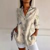 Long Style Long Sleeve Pattern Printed Shirt For Women - Image 4