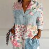 Long Style Long Sleeve Pattern Printed Shirt For Women - Image 10