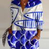 Long Style Long Sleeve Pattern Printed Shirt For Women - Image 6