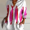 Long Style Long Sleeve Pattern Printed Shirt For Women - Image 8