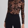 Black See-through Lace Long-sleeved Trousers Jumpsuit - Image 6